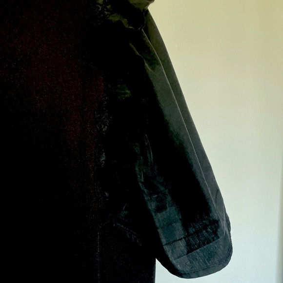 MINI DRESS PARTY COCKTAIL BLACK XL RUFFLE SHORT SLEEVES SHIFT GOLD BACK ZIPPER - Picture 6 of 11